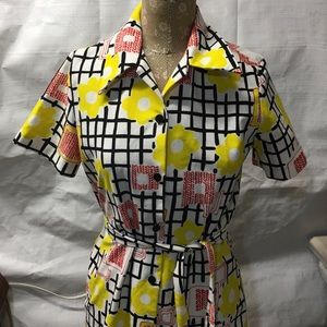 Original vintage 1980s tunic, belted, bright